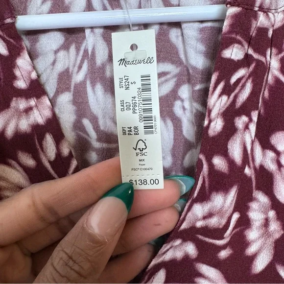 Madewell Smocked Y-Neck Mini Dress In Floral - Picture 5 of 16